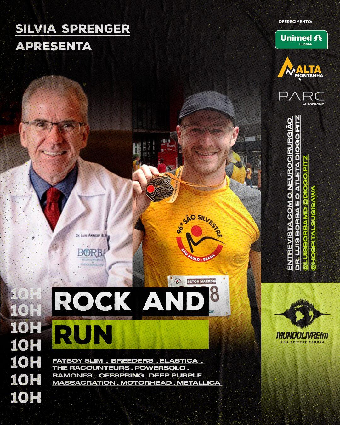 Rock and Run com neurocirurgião Dr. Luis Borba e Diogo Berta Pitz, atleta de corrida de rua | 23/05/26