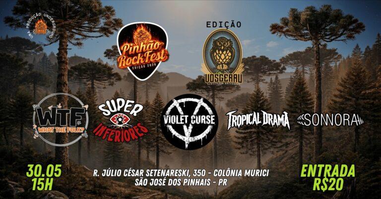 Pinhão Rock Fest leva rock alternativo, metal e grunge ao Caminho do Vinho em São José dos Pinhais