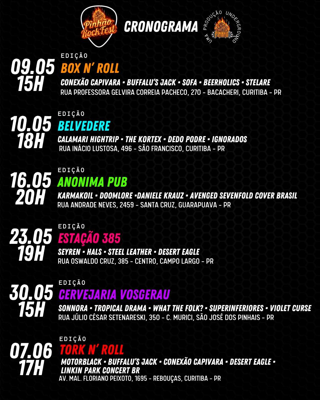 Pinhão RockFest consolida-se como um dos principais circuitos de fomento ao rock noParaná