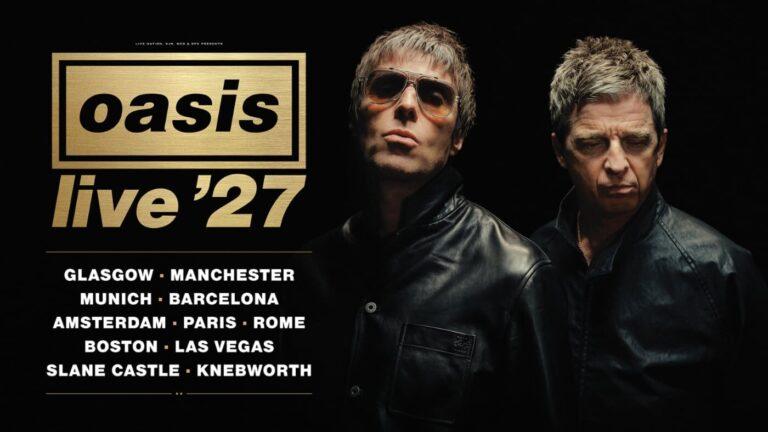 Oasis confirma 38 shows em 2027 e prepara volta histórica a Knebworth