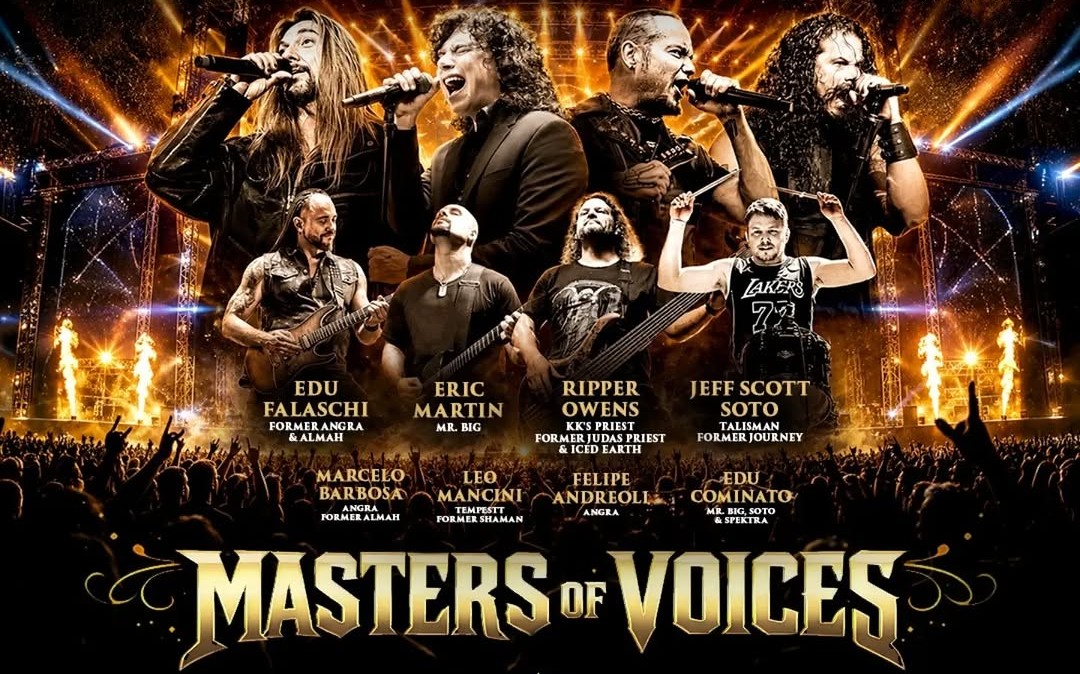 Eric Martin, Edu Falaschi, Tim Ripper Owens e Jeff Scott Soto promovem a turnê Masters of Voices na América do Sul.