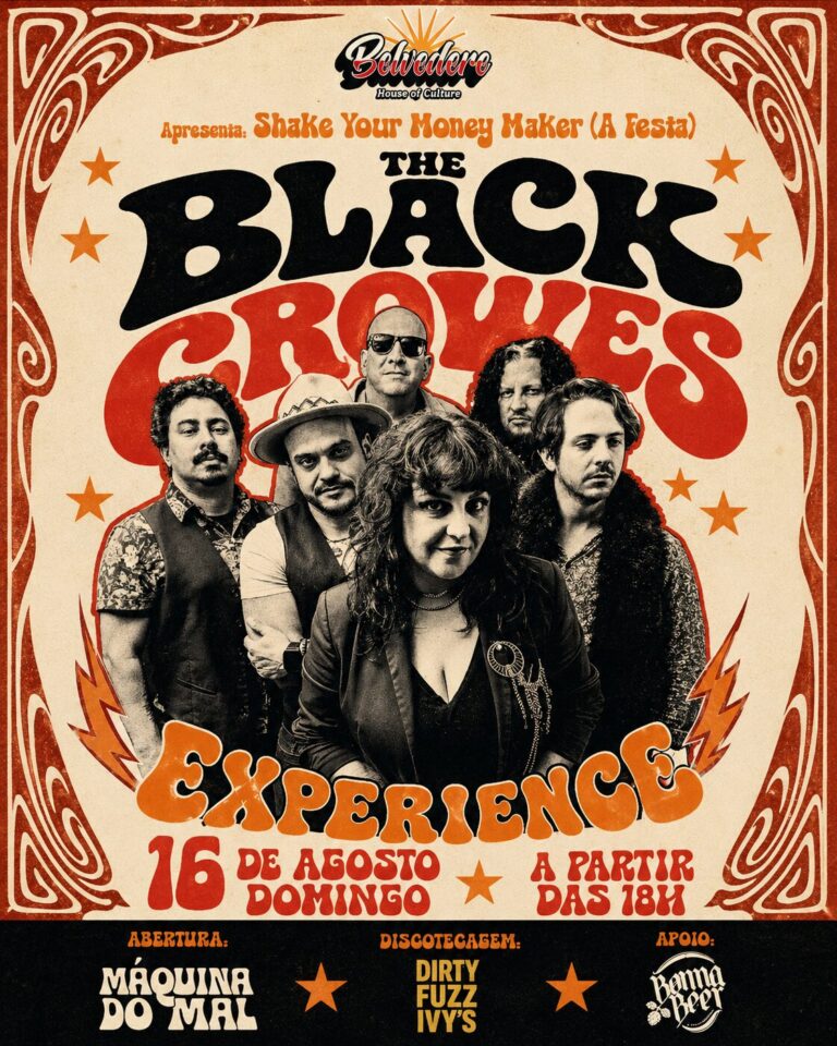 Integrantes da The Black Crowes Experience durante divulgação da reestreia da banda em Curitiba em 2026.
