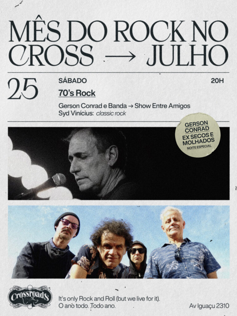 Gerson Conrad se apresenta no Crossroads, em Curitiba, durante a edição 70's Rock, dedicada aos clássicos da década de 1970.