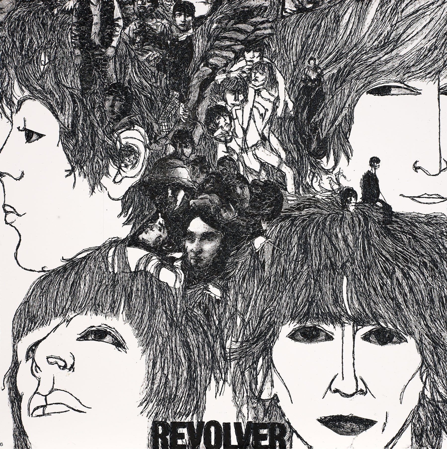 Capa do álbum Revolver, dos Beatles, lançado em 1966 e ilustrado por Klaus Voormann