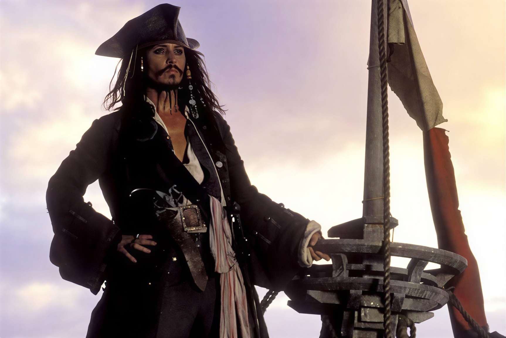 Johnny Depp como Jack Sparrow em Piratas do Caribe