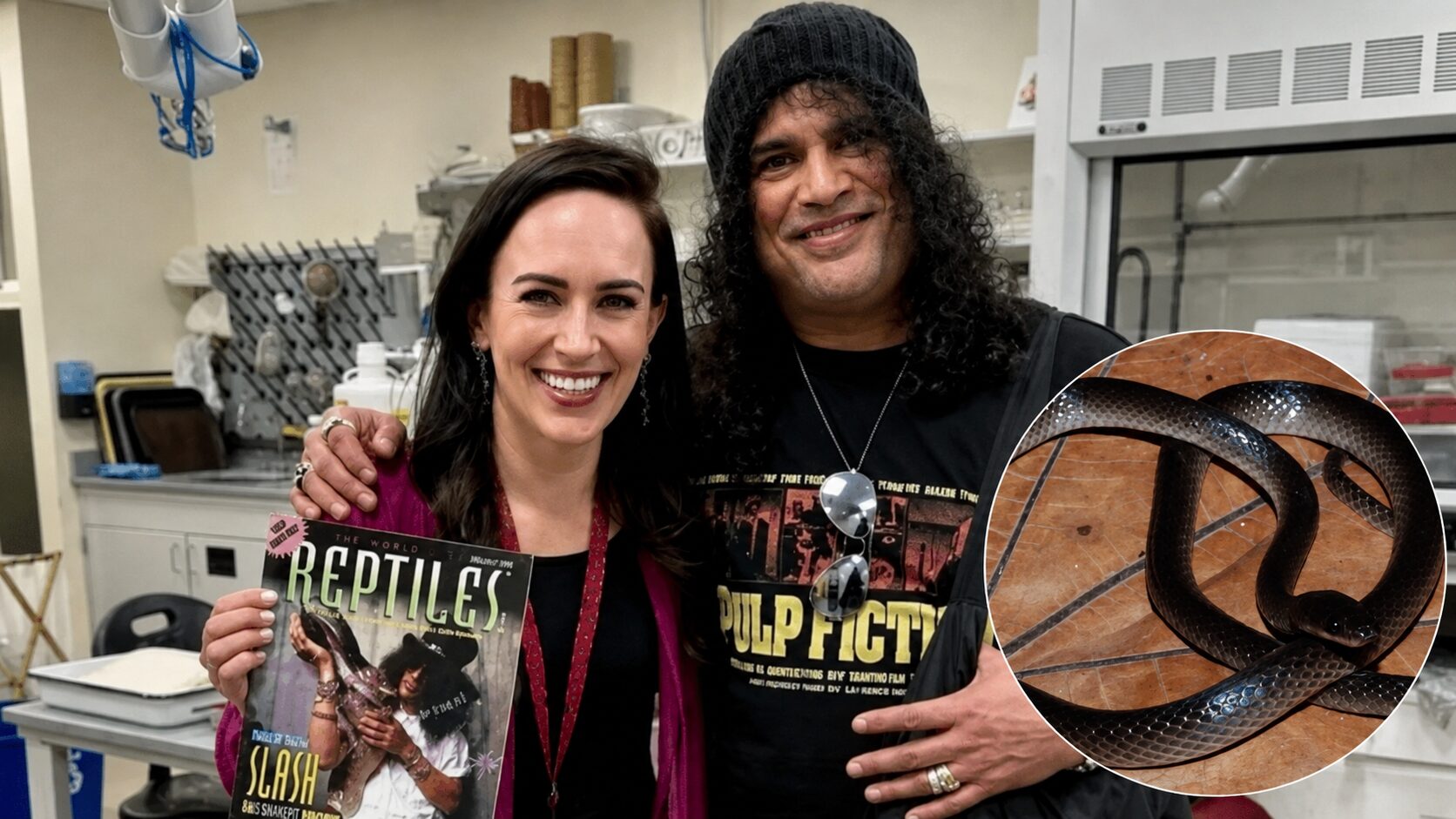 Nova espécie de cobra Lielaphis slashi batizada em homenagem a Slash do Guns N’ Roses