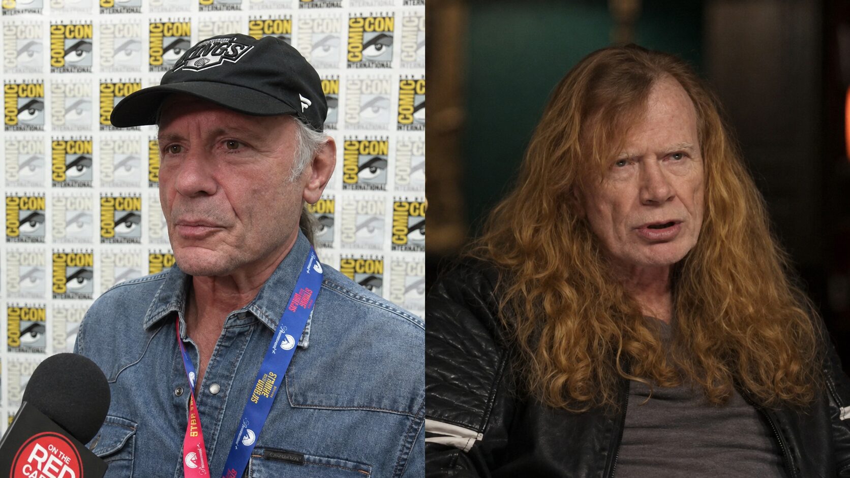 Dave Mustaine e Bruce Dickinson durante encontro entre os vocalistas de Megadeth e Iron Maiden