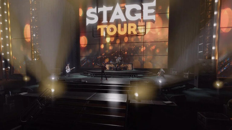 Stage Tour, sucessor espiritual de Guitar Hero, com guitarra e bateria